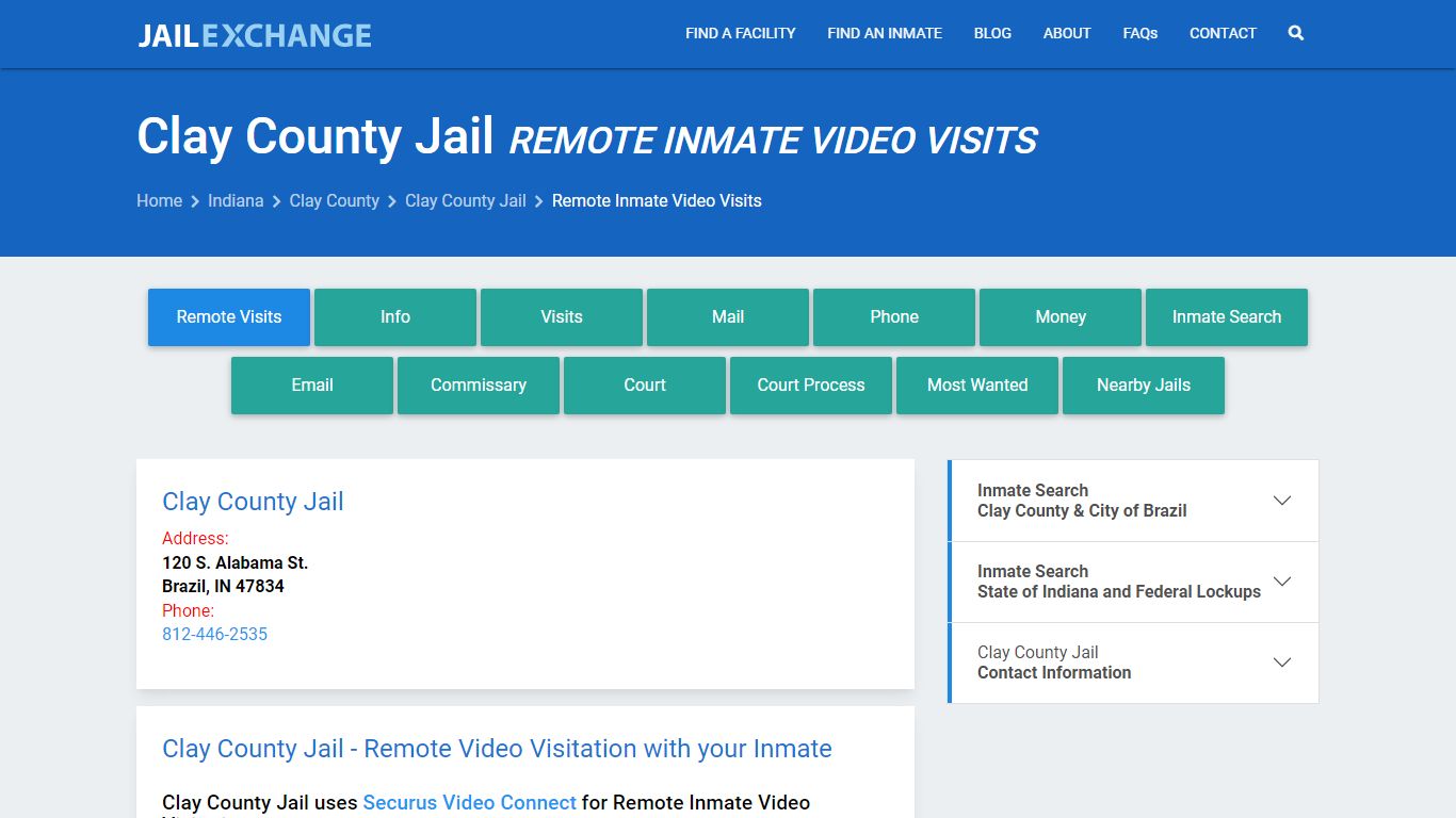 Video Visitation - Clay County Jail, IN - Jail Exchange